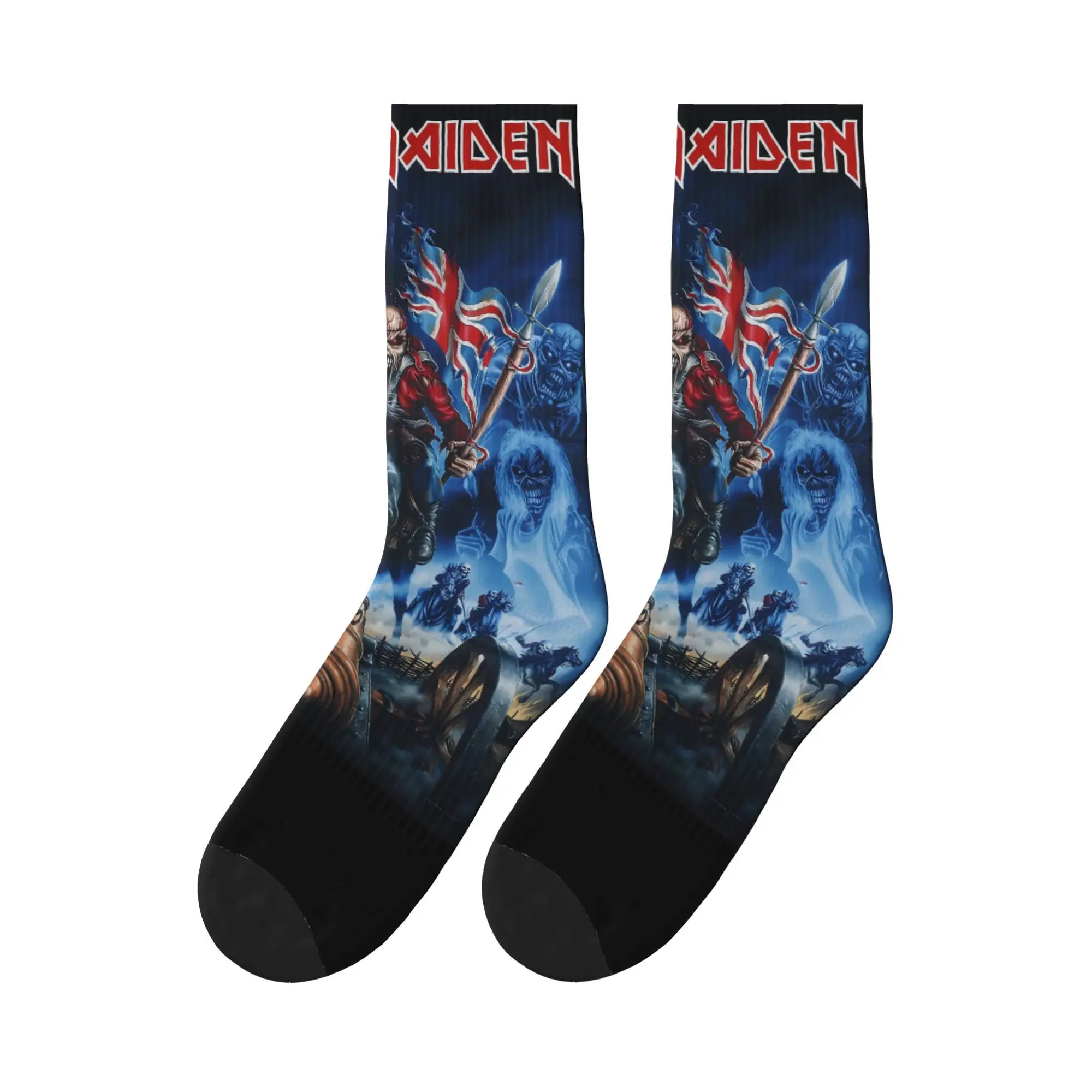 

I-Iron Maidens Heavy Rock Band Flag Stockings Design Gothic Socks Winter Non-Slip Socks Unisex Men Climbing Warm Soft Socks