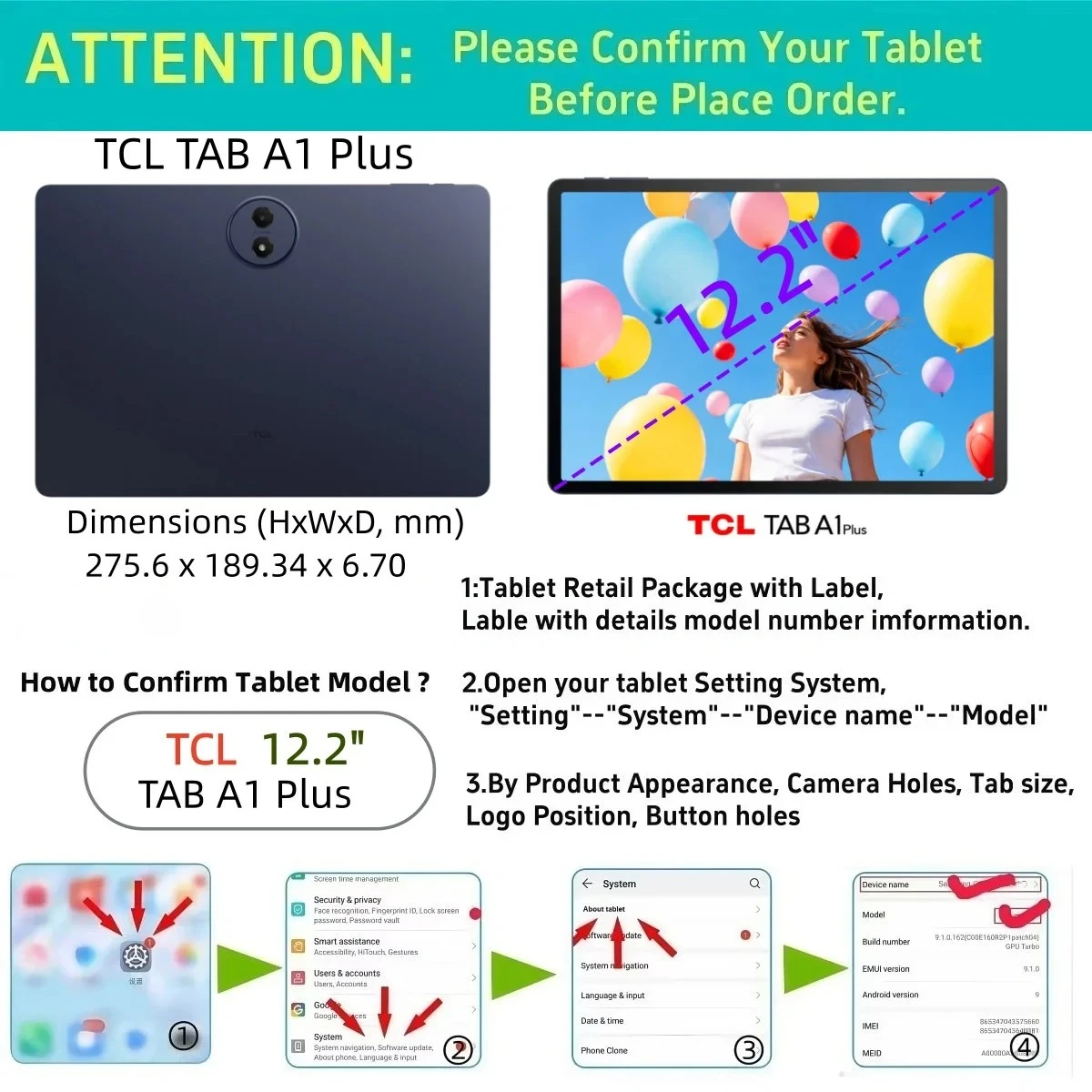 Soft Silicon Case for TCL TAB A1 Plus 12.2