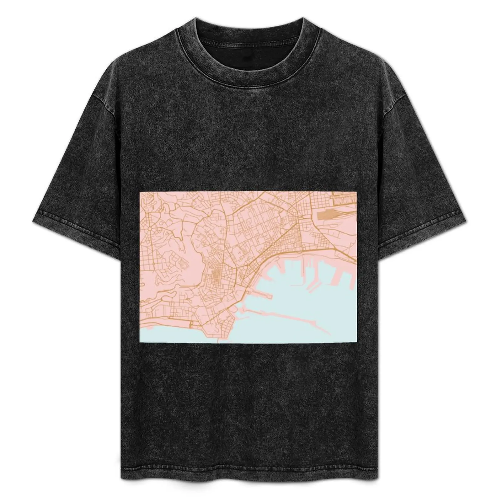 Naples map, Italy T-Shirt designer shirts animal prinfor boys Aesthetic clothing mens cotton t shirts