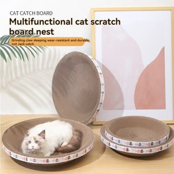 Round Cat Scratcher Bed Lounge Furniture Protector for Indoor Cats Scratching Board Scratch Pad Nest Rest Play Pet Supplies