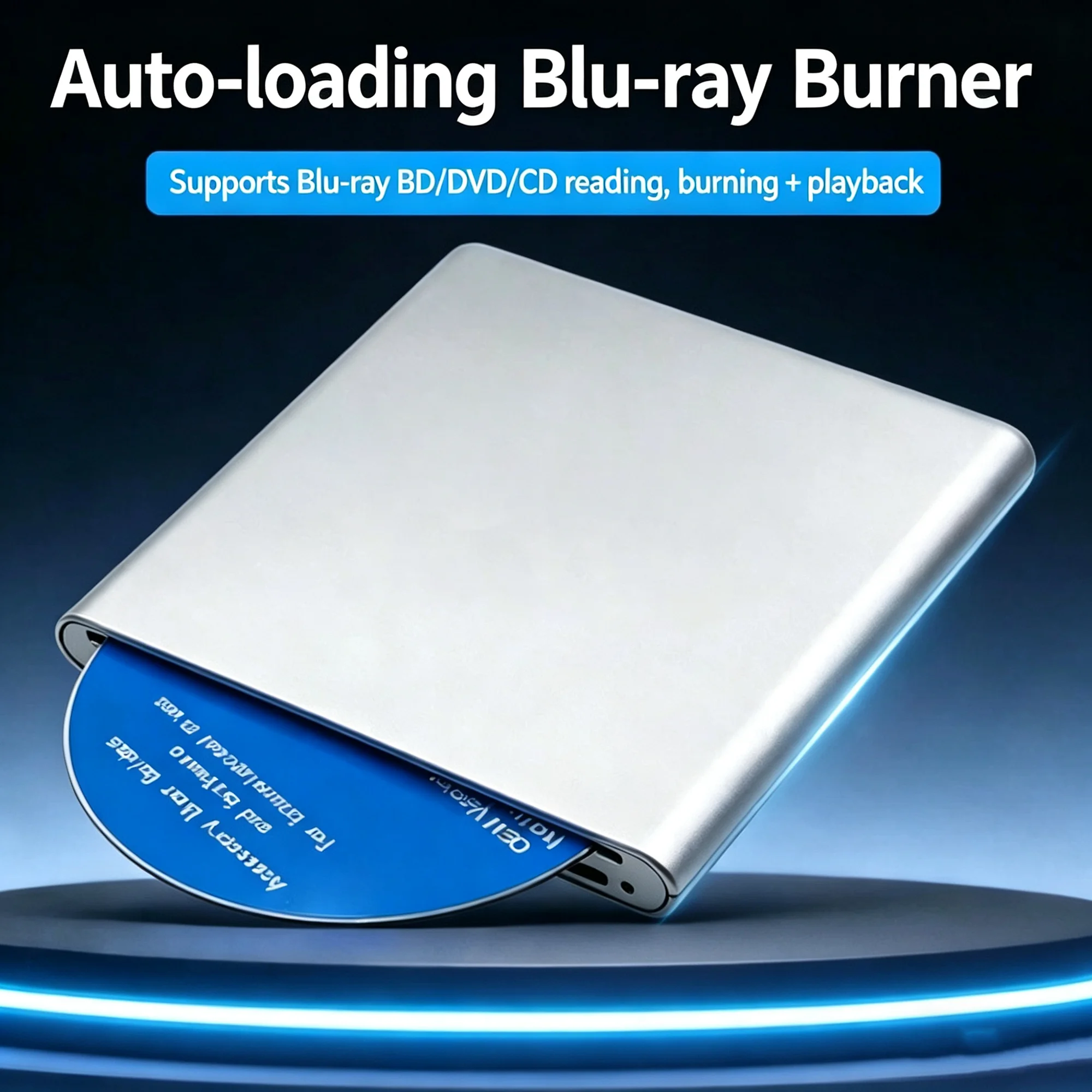Grabadora de Blu-Ray externa, lector de BD-ROM, reproducción 3D, grabadora de CD/DVD para computadora de escritorio/portátil, Windows XP/7/8/10, Mac OS