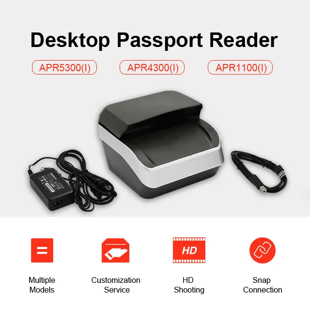 Lector biométrico de pasaporte Android automático OCR, escáner de tarjetas de identificación Github, máquina MRZ, quiosco lector de pasaporte