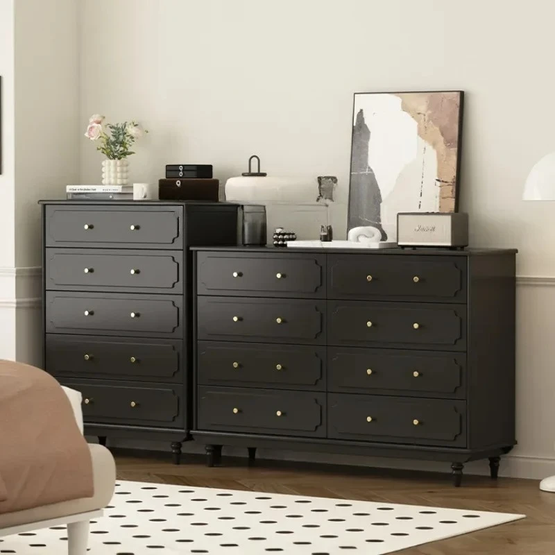 Y1 ZC Bedroom Eight Spares Cabinet Solid Wood Retro Tailstock Storage Entrance Cabinet Living Room Five Buckets Chest of Drawer
