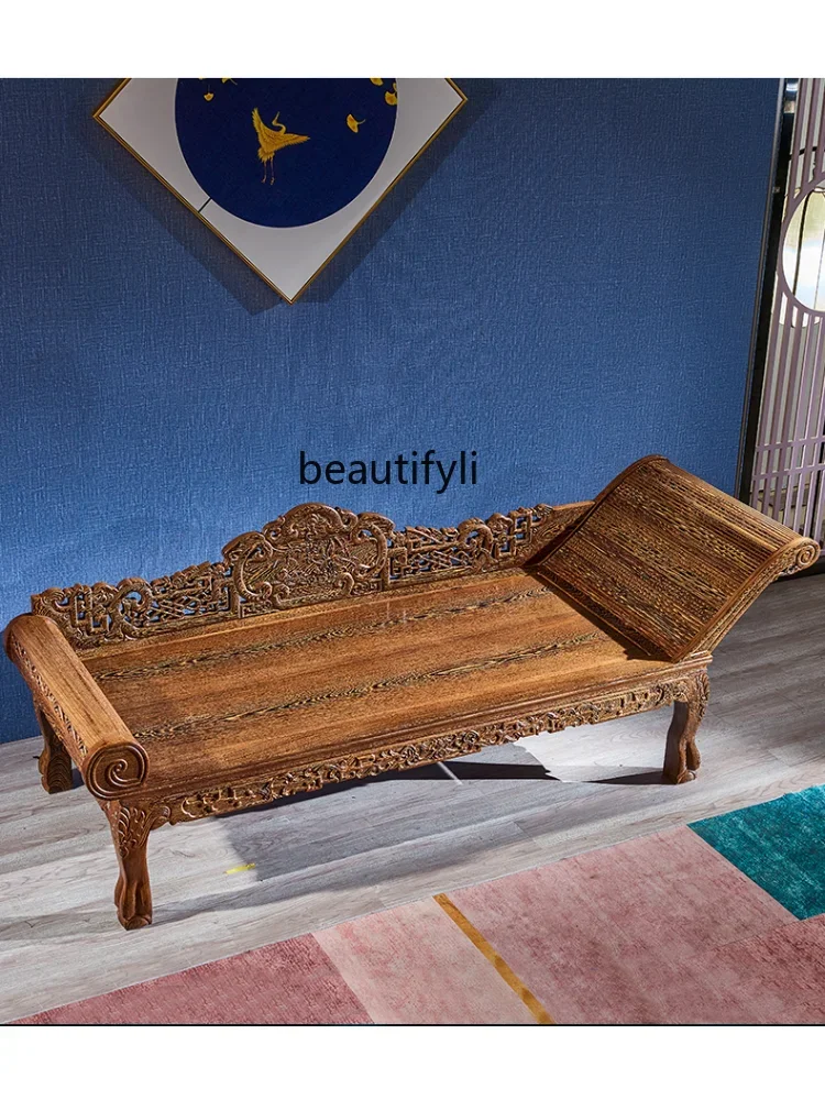 Rosewood Door Frame Chaise Sofa Bed Chaise Longue Solid Wood Chinese Single Recliner Beauty Bed Solid Wood Furniture