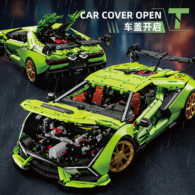 TGL T5046 Technical Super Sports Car Model City Racing Series DIY Creative Toys Building Blocks Gift For Boys 6628Pcs