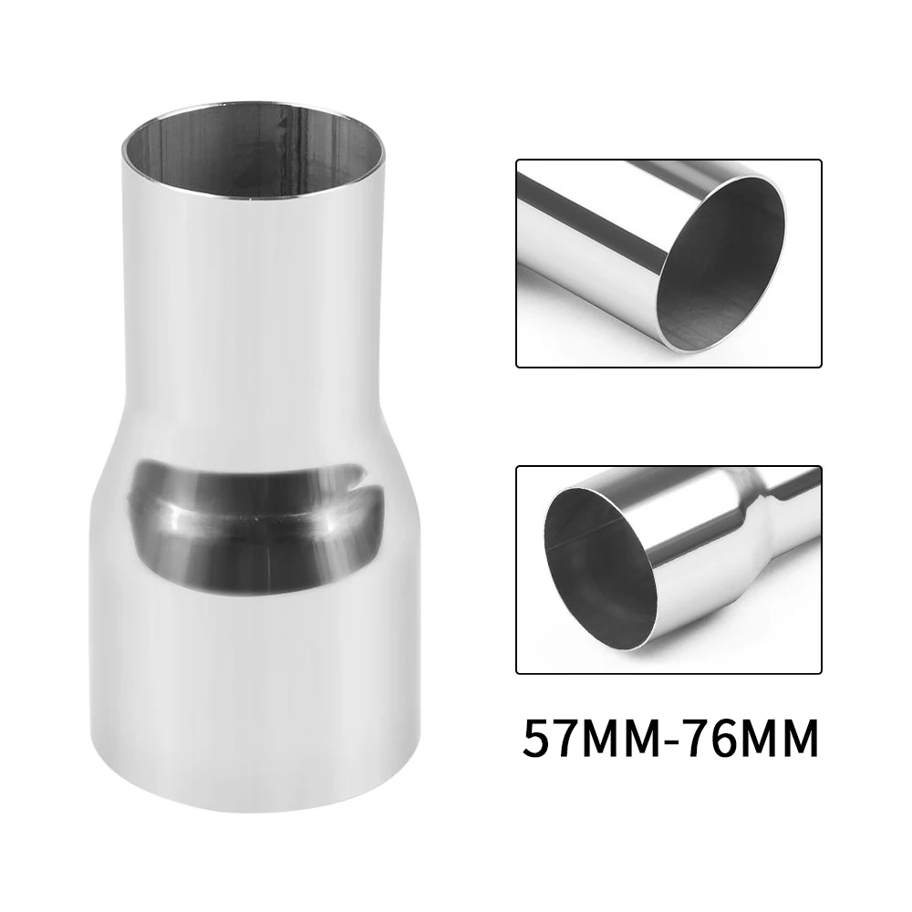 Universal Stainless Steel Car Exhaust Reducer Connector Pipe Tube Adapter Intake Pipe Connection Joint 51mm 63mm 57mm 76mm