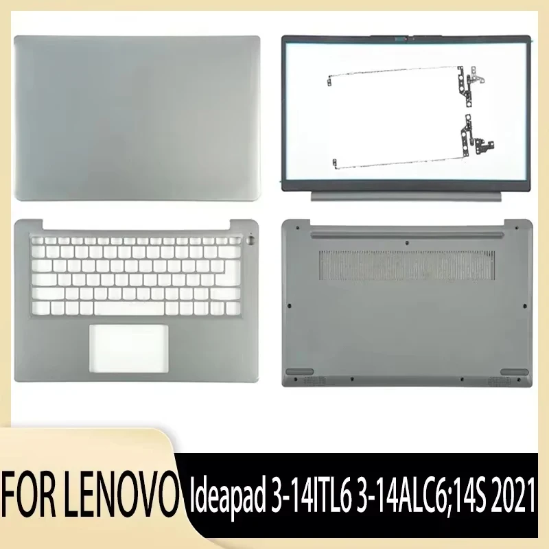 

New for Ideapad 3-14ITL6 /3-14ALC6/14S 2021 Replacemen Laptop Accessories Lcd Back Cover with LOGO/Front Bezel Silvery