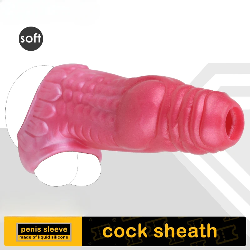 Penis Ring Soft Penis Sleeve with Ball Loop Dog Knot Big Eye Cock Extender Sheaths Costume Extra Sexual Pleasure Sex Shop Toys