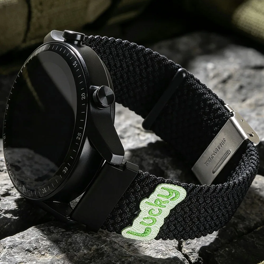 20/22mm Lucky Nylon Elastic Strap For Huawei Watch GT 2e 3 4 5 6 Pro Bracelet Band Xiaomi Watch S Color Samsung Galaxy Wristband