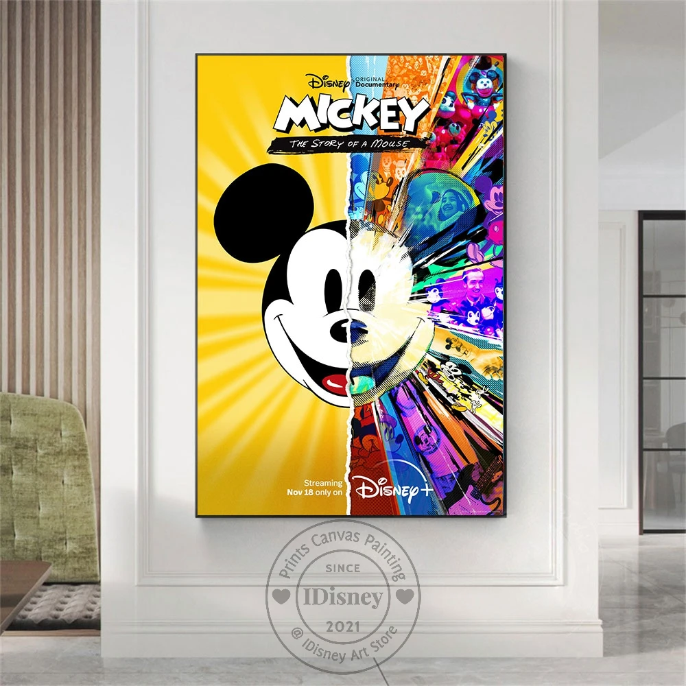 

Disney Mickey The Story of a Mouse Poster Cartoon Mickey Mouse Canvas Painting Wall Art Poster Nursery Kids Room Home Decoration