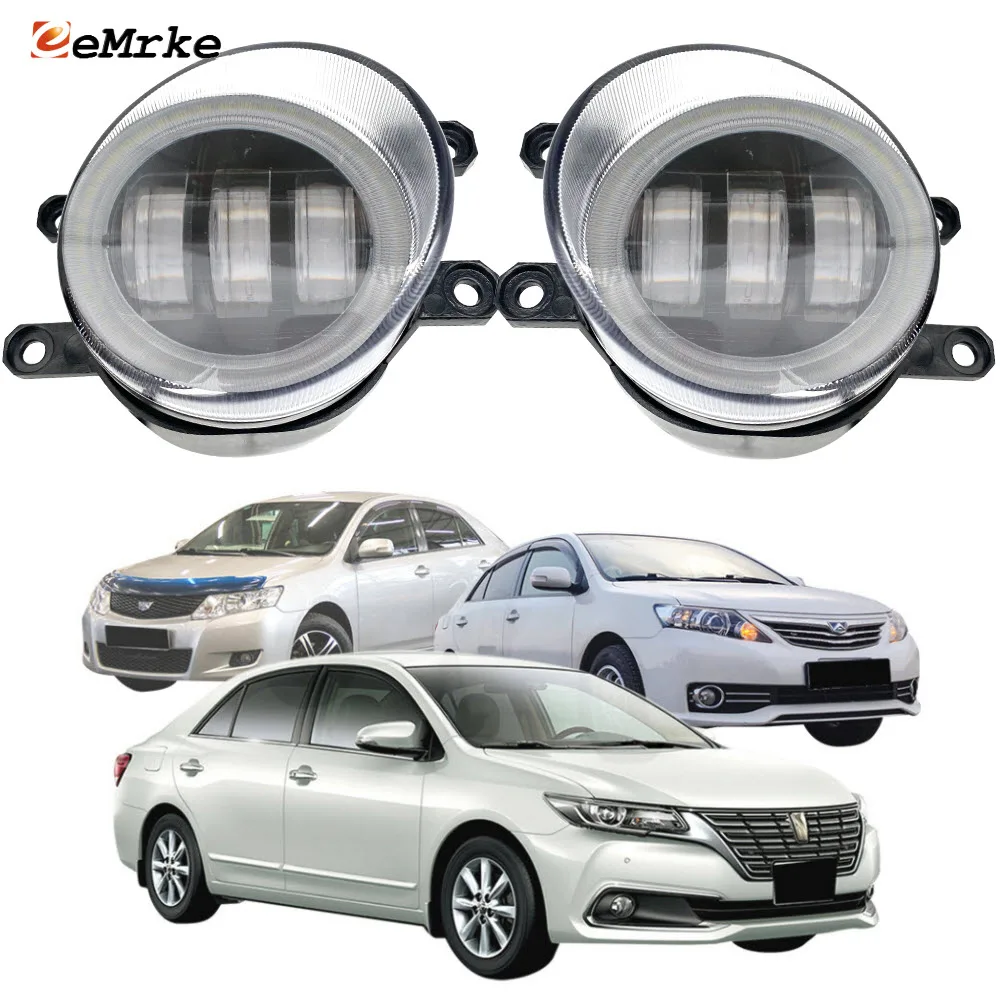 

2x Led Fog Lights Assembly for Toyota Allion 2 T260/T265 2008-2021 Angel Eye DRL Daytime Running Light Front Bumper Driving Lamp