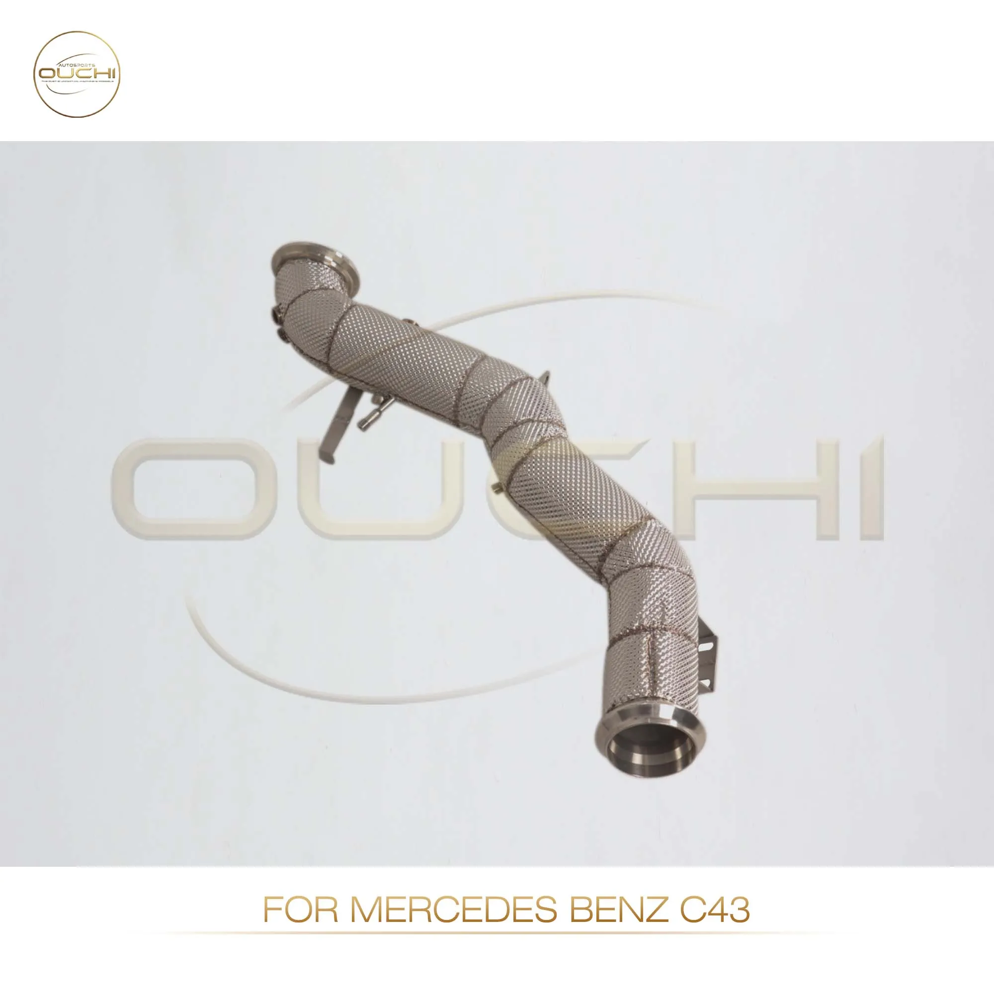 

OUCHI Stainless Steel Exhaust System Performance Downpipe for Mercedes Benz C43 2024+ 3.0T with heat shield