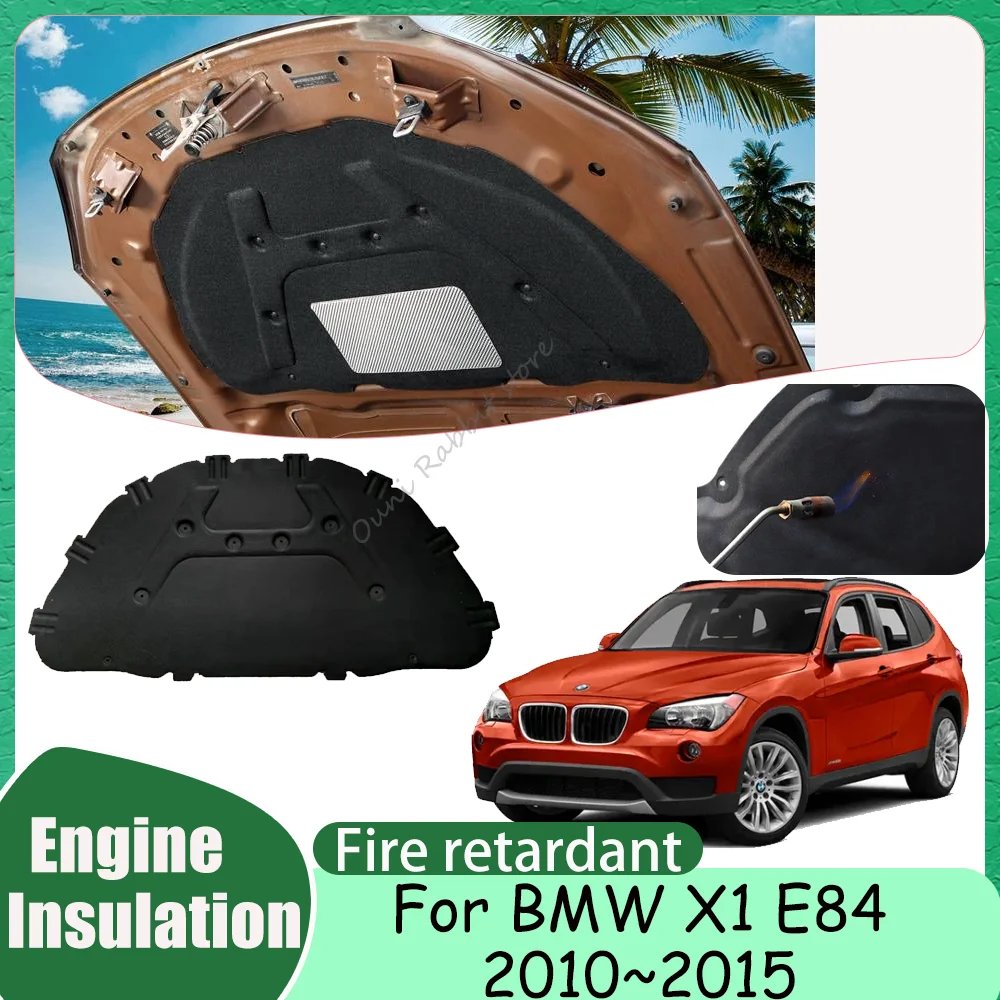 

For BMW X1 E84 2010~2015 2011 2012 2013 2014 Car Hood Thermal lining Engine Soundproof Cotton Insulat Mat Protection Accessories