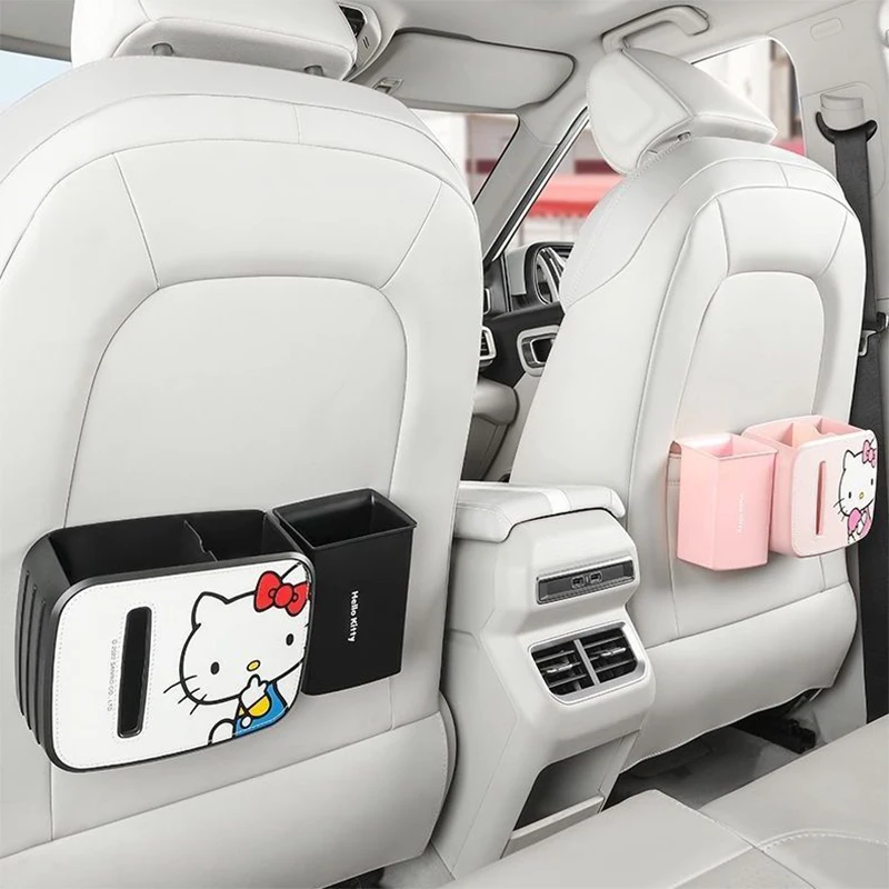 Kawaii Genuine Sanrio Car Storage Box Car Trash Can Draw Paper Box Seat Back Hanging Umbrella Storage Car Decoration Gift