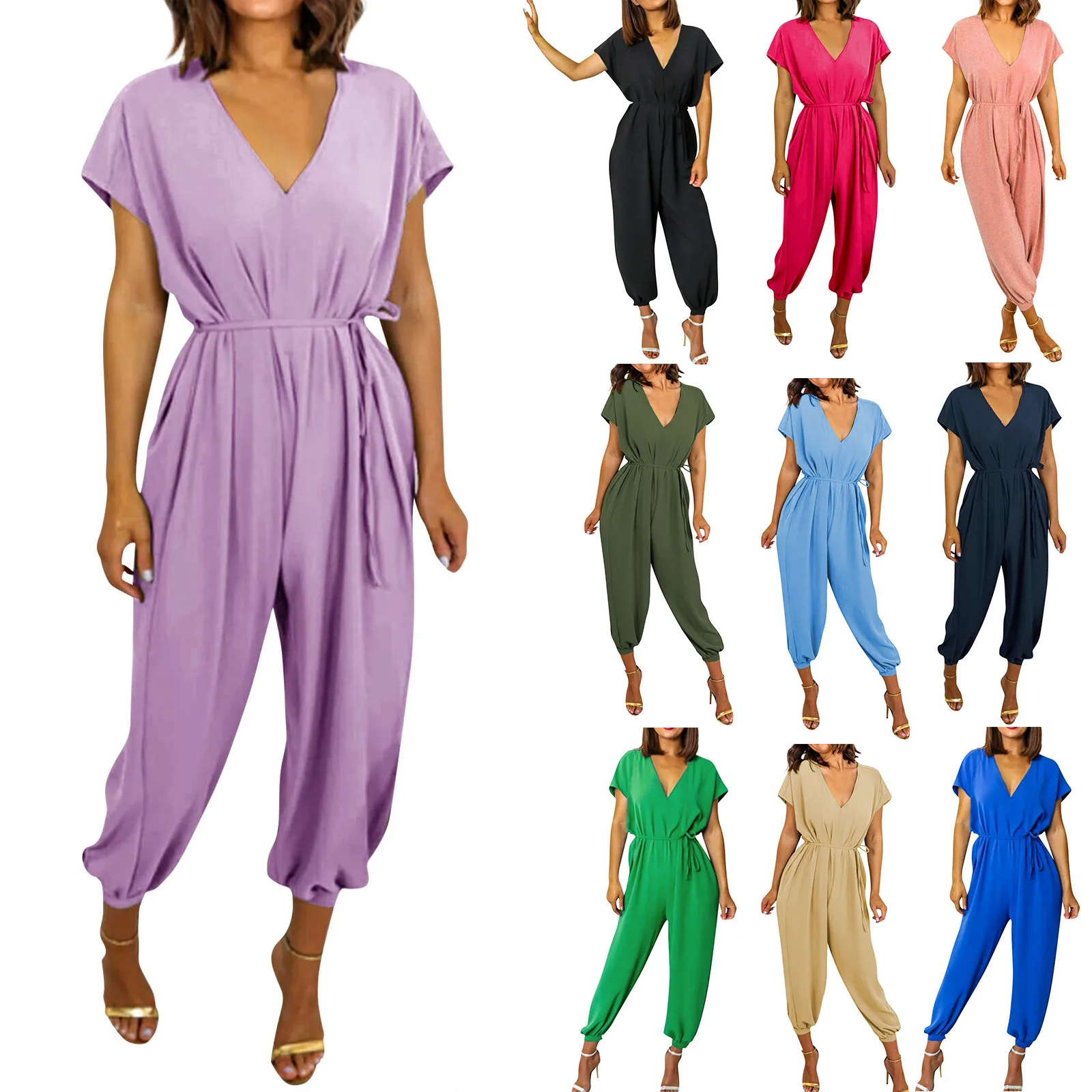 Fashion Jumpsuit Women Pattern Summer Clothes Women Summer Harlan Wide Leg Women Playsuit Overall Mono Deportivos Mujer Gym