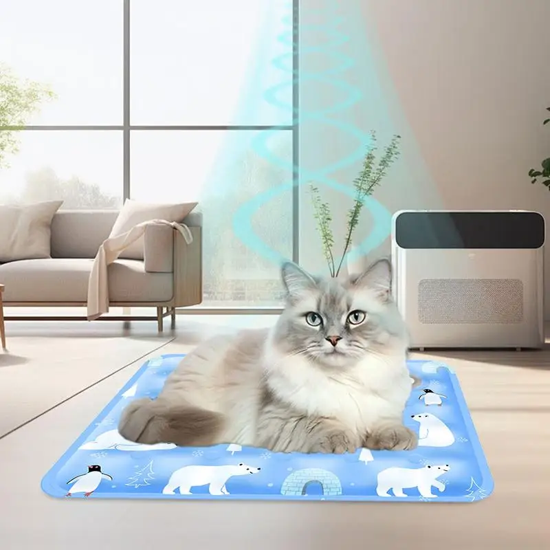 Summer Pet Cooling Mat Breathable Ice Blanket For Dogs Cats Pets Sleep Cold Bed Portable Ice Silk Pads Pet Accessories