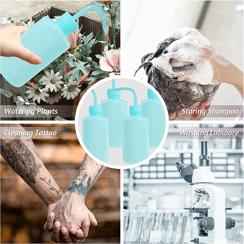 

4pcs 250Ml Plastic Wash Bottle Squeeze For Eyelash Extensions Laboratory Tattoo Artists Cleaning Solution Rinse Water Dropper