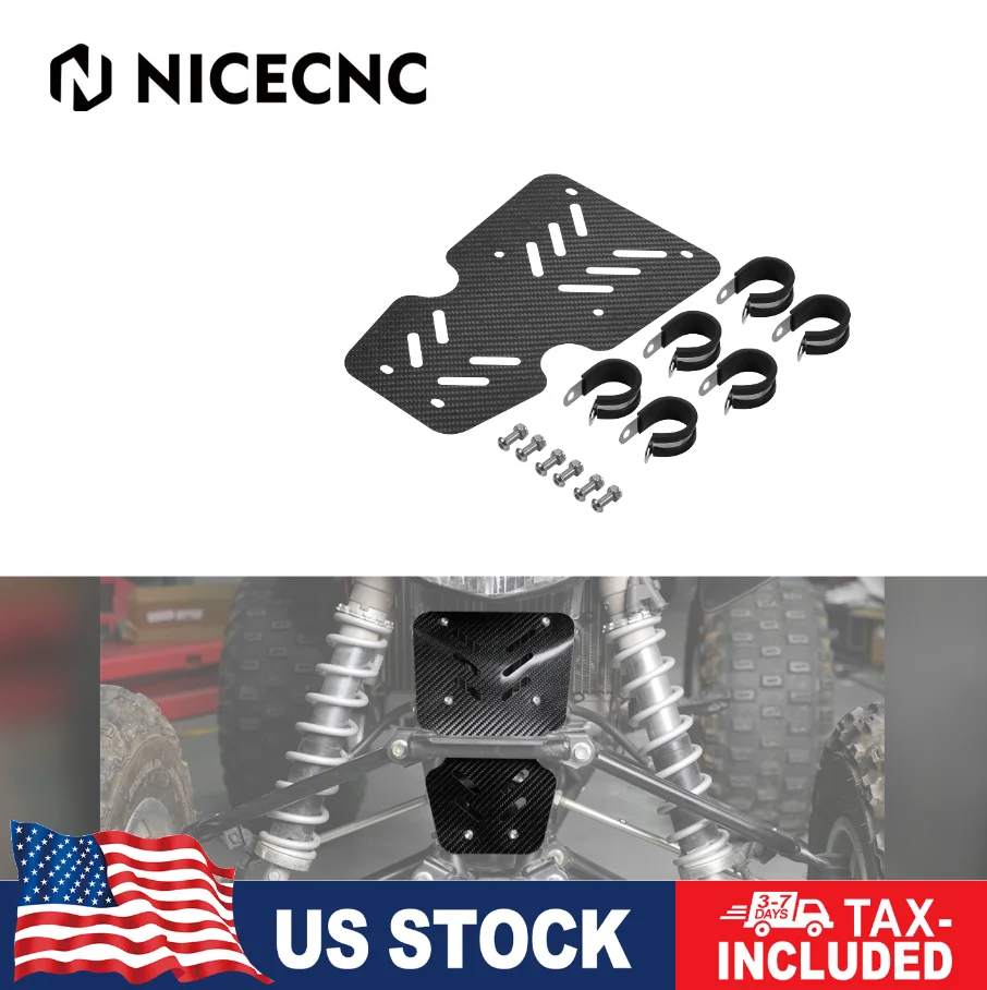 

(US stock) NICECNC ATV Radiator Mud Guard For Honda TRX450R TRX 450R 450ER TRX450ER 2006-2014 50100-HP1-601ZD Carbon Fiber