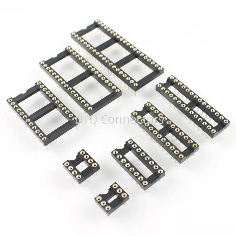 10pcs 2.54mm Pitch 6P 8P 10P 14P 16P 18P 20P 22P 24P 28P 32P 40P DIP Solder Round Hole Narrow Wide IC Socket Adaptor Connector