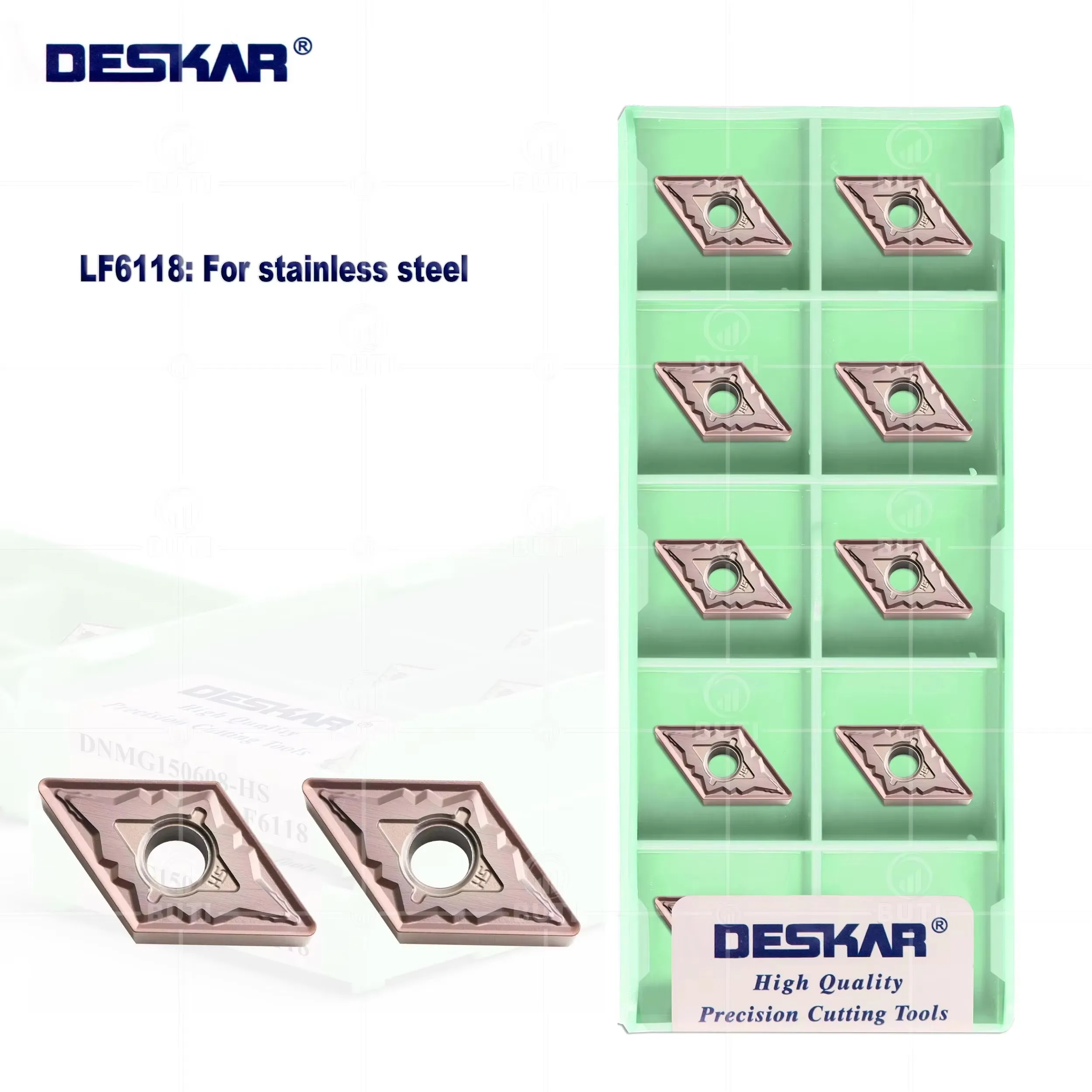 

DESKAR 100% Original DNMG150604 150608-HS R-VF LF6118 Numerical Control Lathe Carbide Inserts Metal Turning Blade Cutting Tools