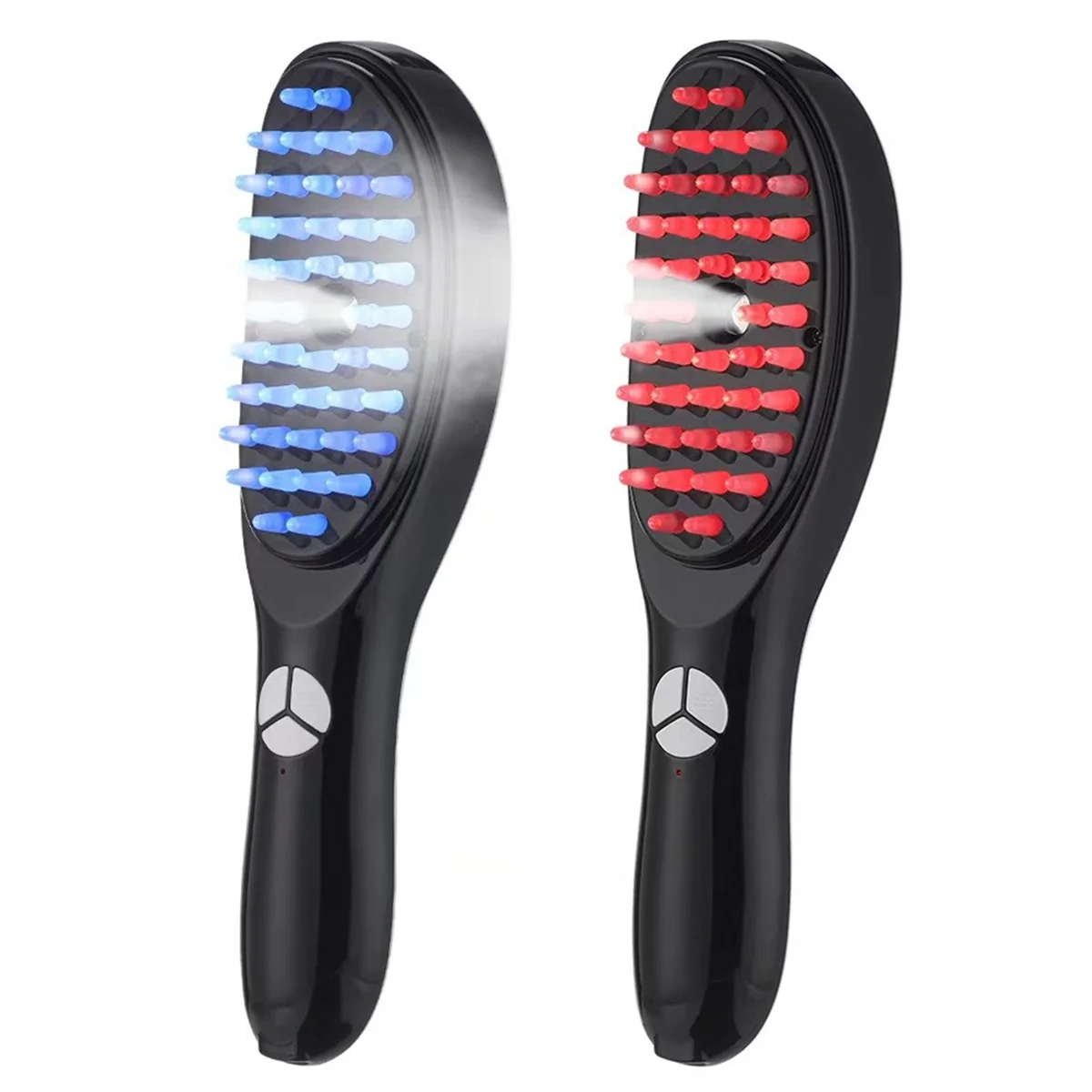 AA11-مشط تدليك كهربائي لنمو الشعر الاهتزاز رئيس مدلك فرشاة LED مكافحة تساقط الشعر فروة الرأس السائل التفتيت مشط
