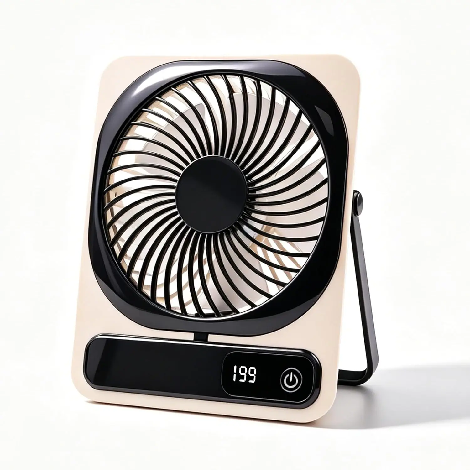 

Portable Desk Fan Battery Operated, Quiet USB Rechargeable Mini Personal Fan with 10H Battery 5 Speeds 180° Foldable for Office Home Travel Camping