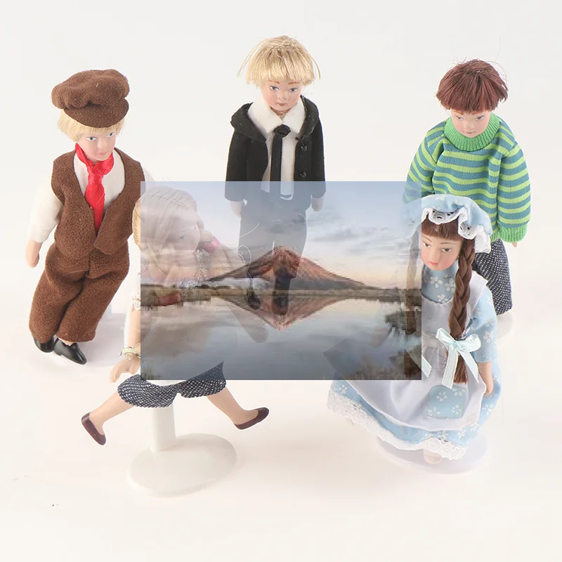 

**1pc high quality 1:12 Dollhouse Miniature Porcelain Dolls Model Little Pretty Girls Boys