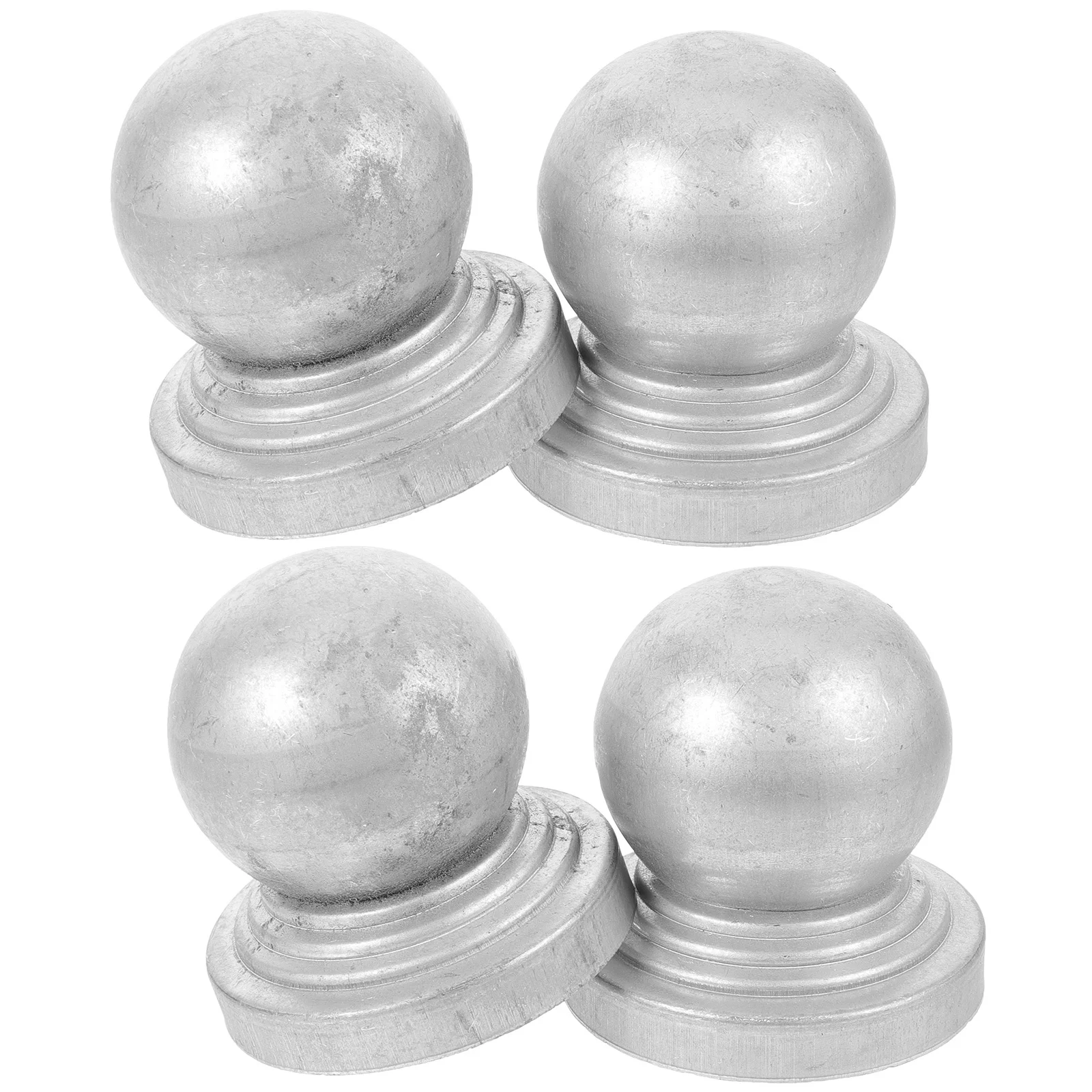 Bouchons de poteaux à bille en métal, 4 pièces, couvercles de poteaux de clôture décoratifs d'extérieur, accessoires de clôture, dessus de colonne en fer pour garde-corps de porche
