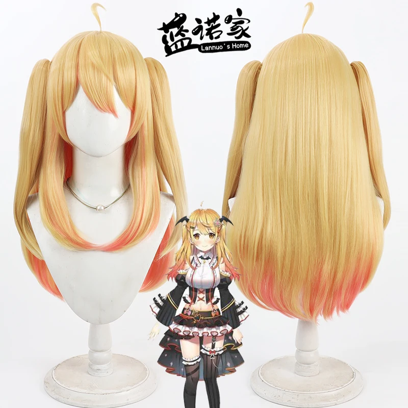 

Synthetic Hair Yozora Mel Cosplay Wigs Virtual YouTuber Yozora Mel 60cm Blonde Mixed Pink Ponytail Wig Heat Resistant