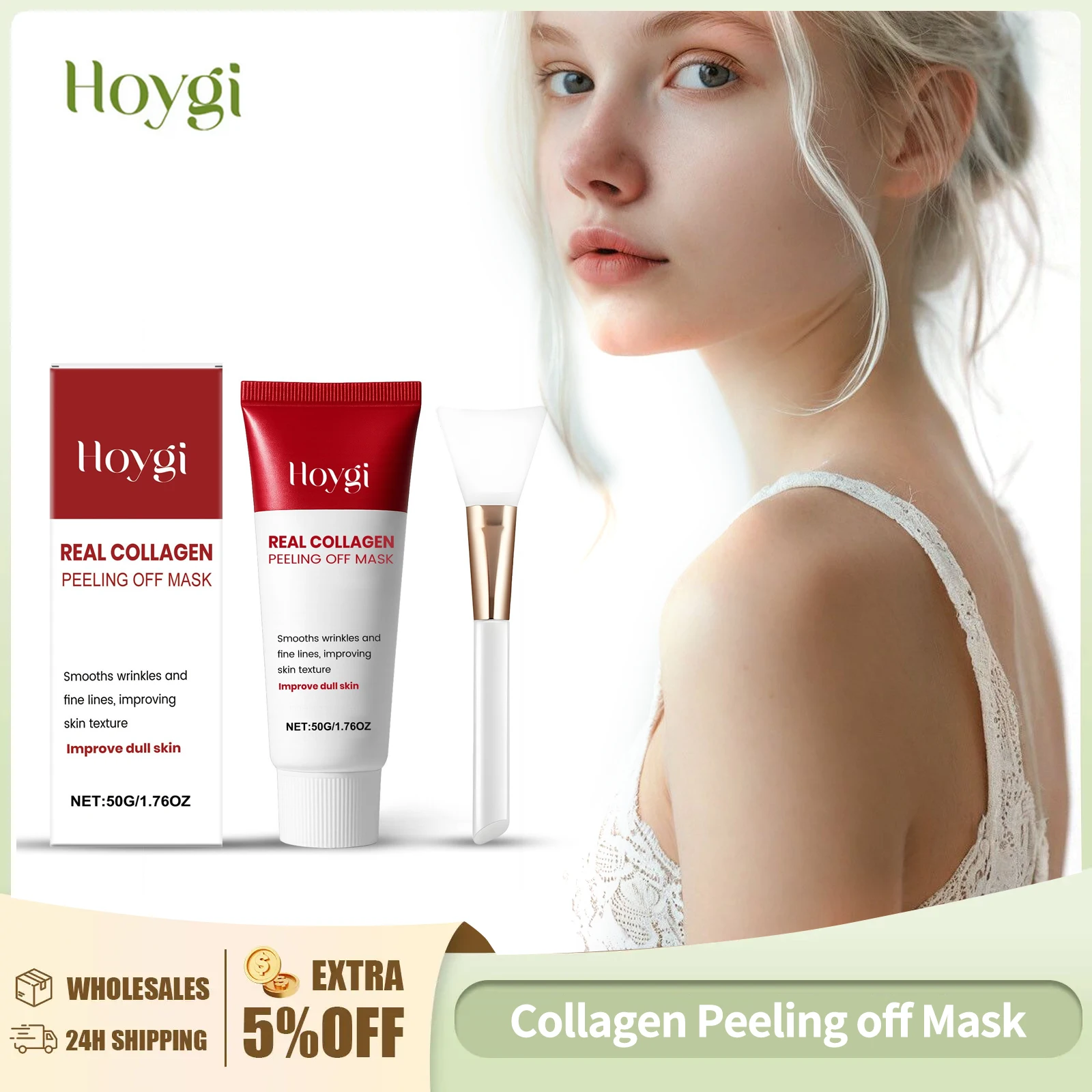 

Collagen Peeling off Mask Exfoliate Gentle Cleansing Face Fade Fine Lines Smoothing Wrinkle Hydrate Shrink Pore Wrapping Mask