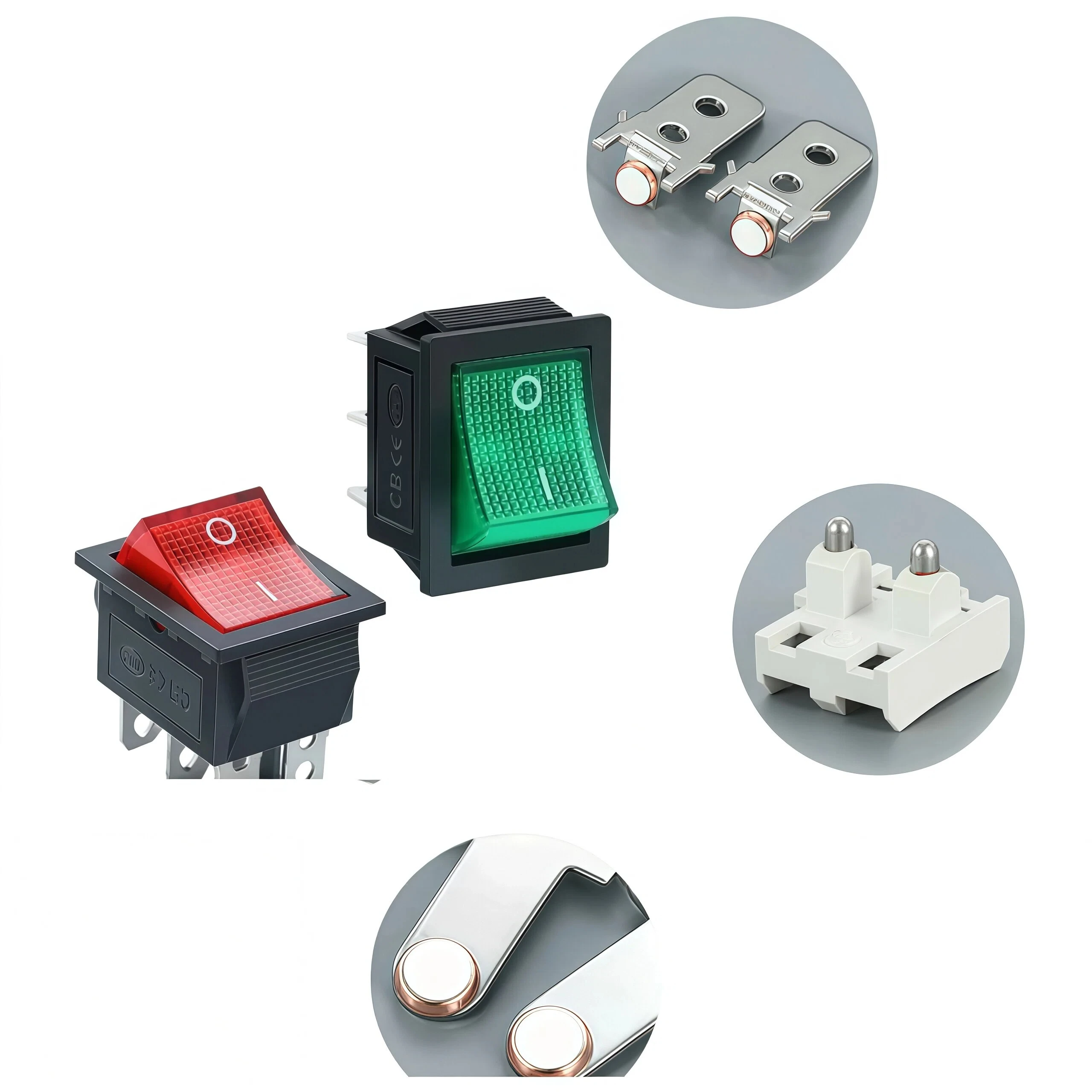 1-5 قطعة 31x25 مللي متر KCD4 4-pin 2-موقف مضيئة الروك التبديل 16A 250 فولت ، زر الطاقة على شكل قارب ، مناسبة للاستخدام المنزلي #2