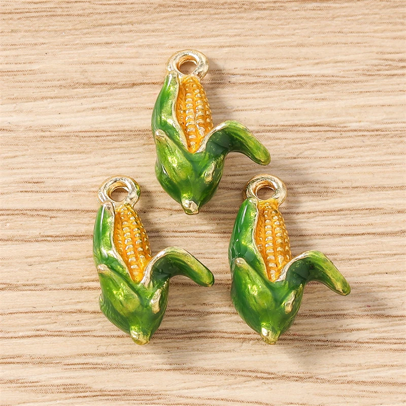 5 Stück süße Obst Charms Emaille Lebensmittel Banane Wassermelone Mais Charms Anhänger für Schmuckherstellung Halsketten Ohrringe DIY Handwerk Geschenke – Detail 6