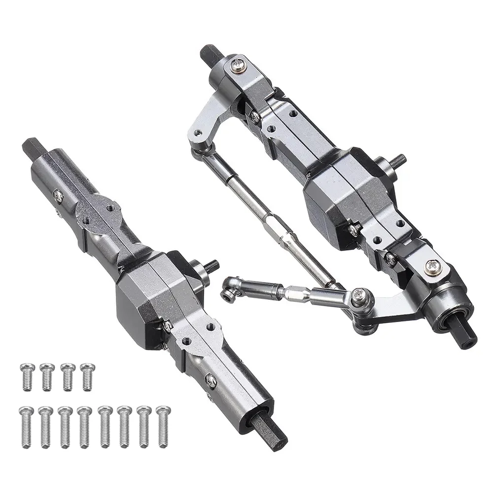 Metal Front and Rear Axle Set for WPL C14 C24 C34 C44 B14 B24 1/16 RC Car Upgrades Parts Accessories