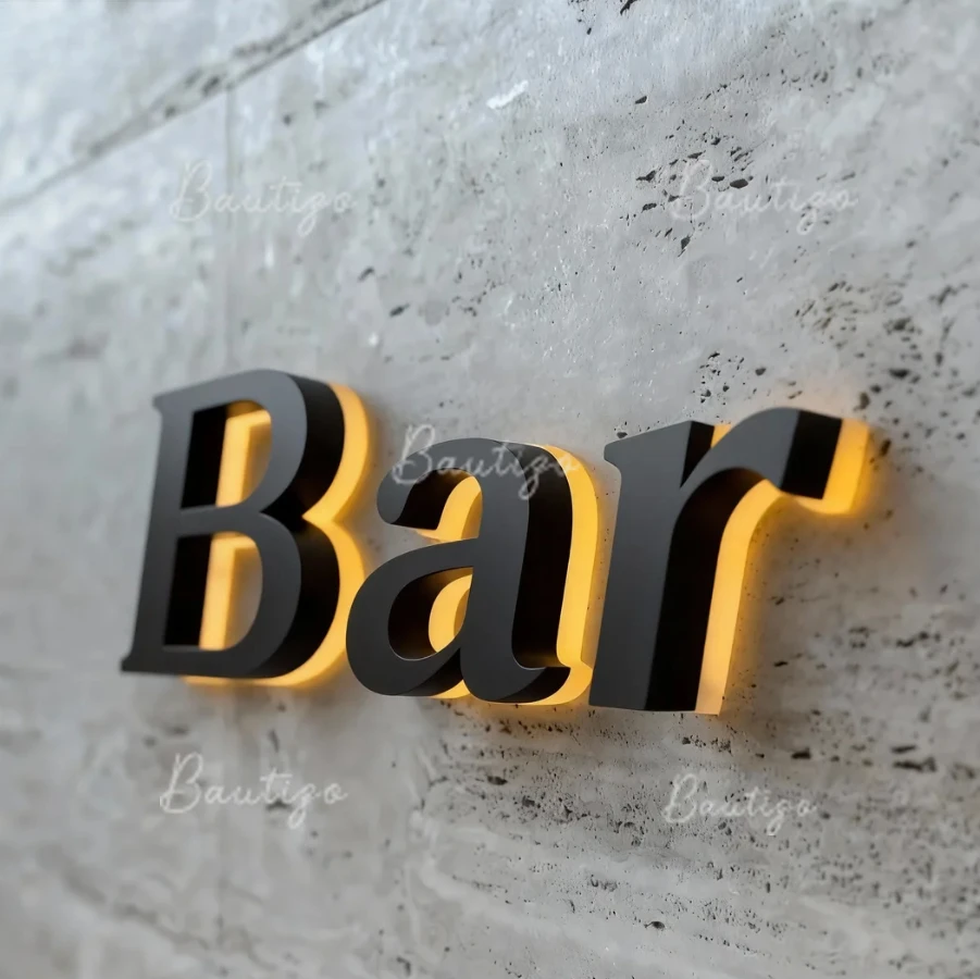Personalized Acrylic 3D Business Logo Sign Custom LED Light Outdoor Backlit House Decor Advertising Customizable Bar Sign Letter