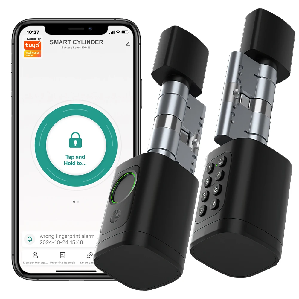 Fingerprint Password Biometric NFC Keyless Entry Door Lock Tuya BLE Smart Keyless Core Locks for Home Use Battery