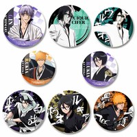 Bleach Anime Brooch Round Handmade Pins Rukia Renji Byakuya Kuchiki Byakuya Sajin Renji Cartoon Badge Fashion Jewelry Accessorie