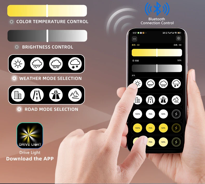 Sanvi Ai50 Bi LED Projector Lens App Bluetooth Control 3000K 4300K 6000K LED Headlight For Car LED Light Retrofit Auto Accessory - Image 5