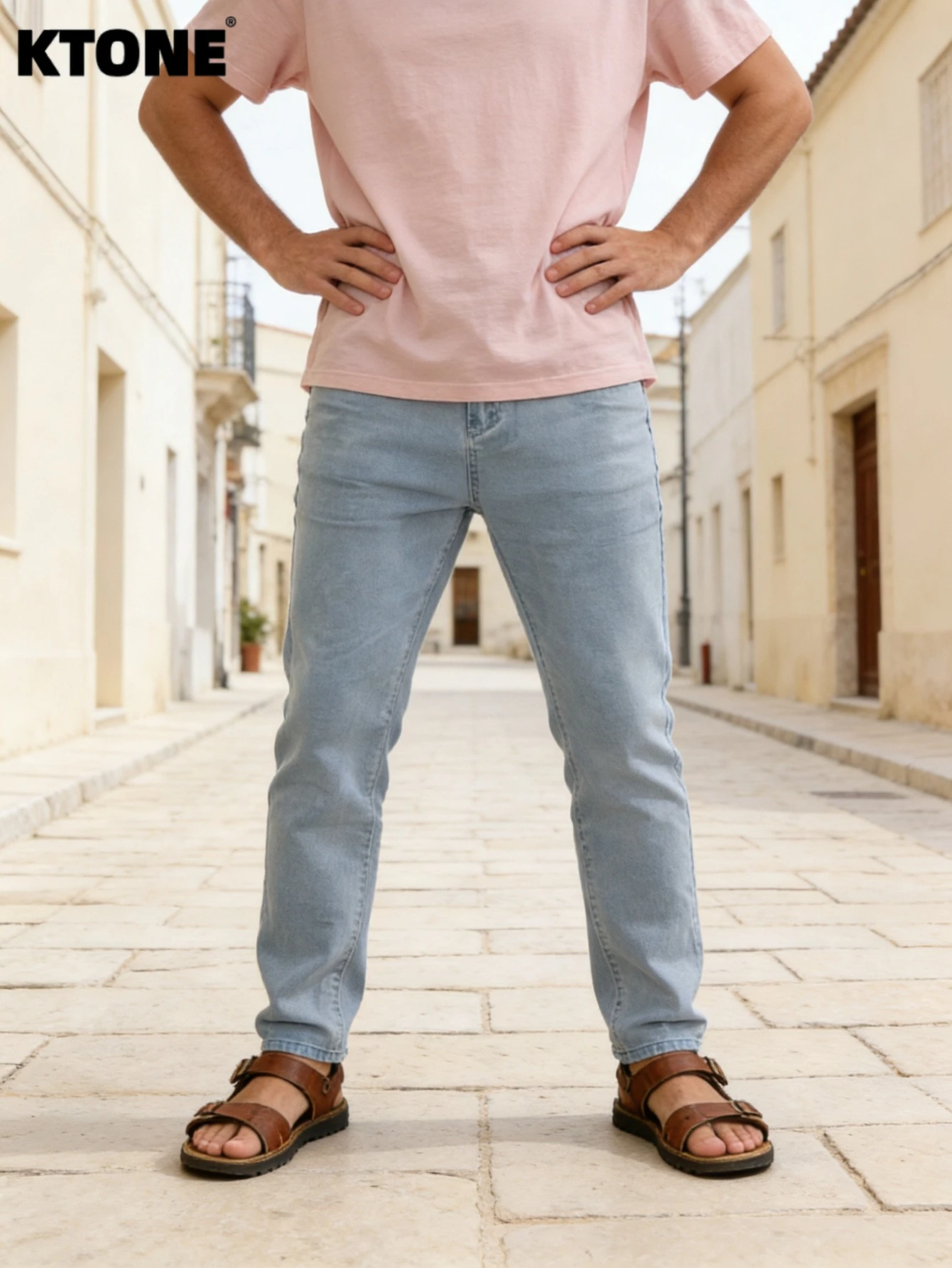 

Classic Blue Y2K Drip Men's Slim Jeans Pant Original Design Daily Wear Trousers No accessories or belts included