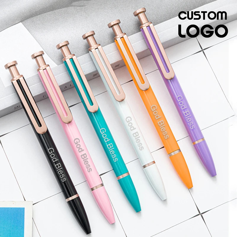 

3pcs Metal Ballpoint Pen Custom Logo Business Signature Pen Student Pens School Stationery Office Supplies Personalized Gift