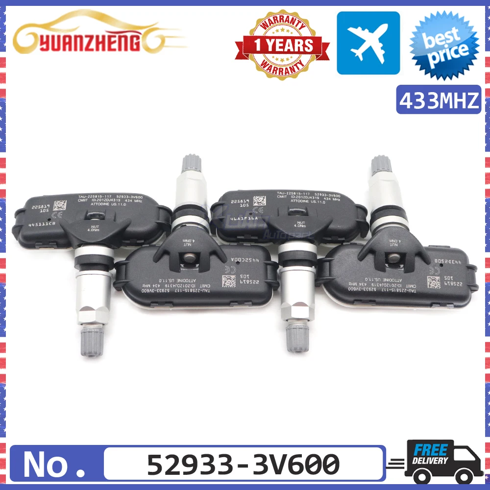 1/4 шт. система мониторинга давления в шинах TPMS 52933-2Y450 для Hyundai IX35 Kia Sportage 2013-2015 433 МГц 529332Y450