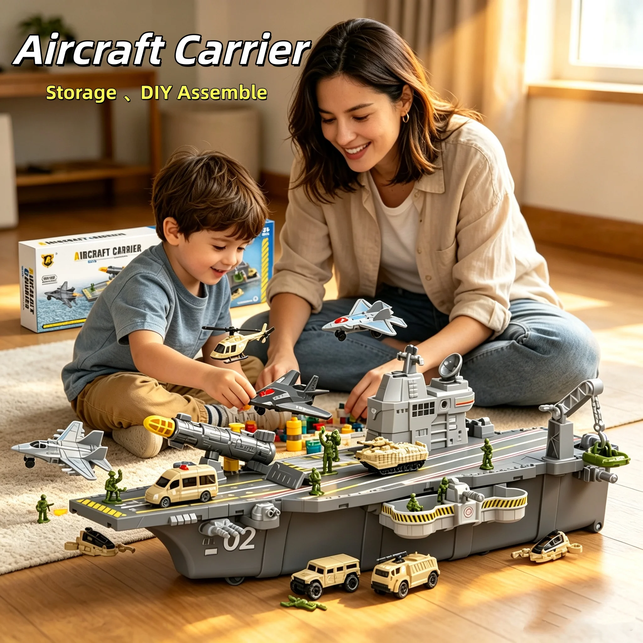 Party Games At Christmas - Children's Aircraft Carrier Assembly Toy Comes