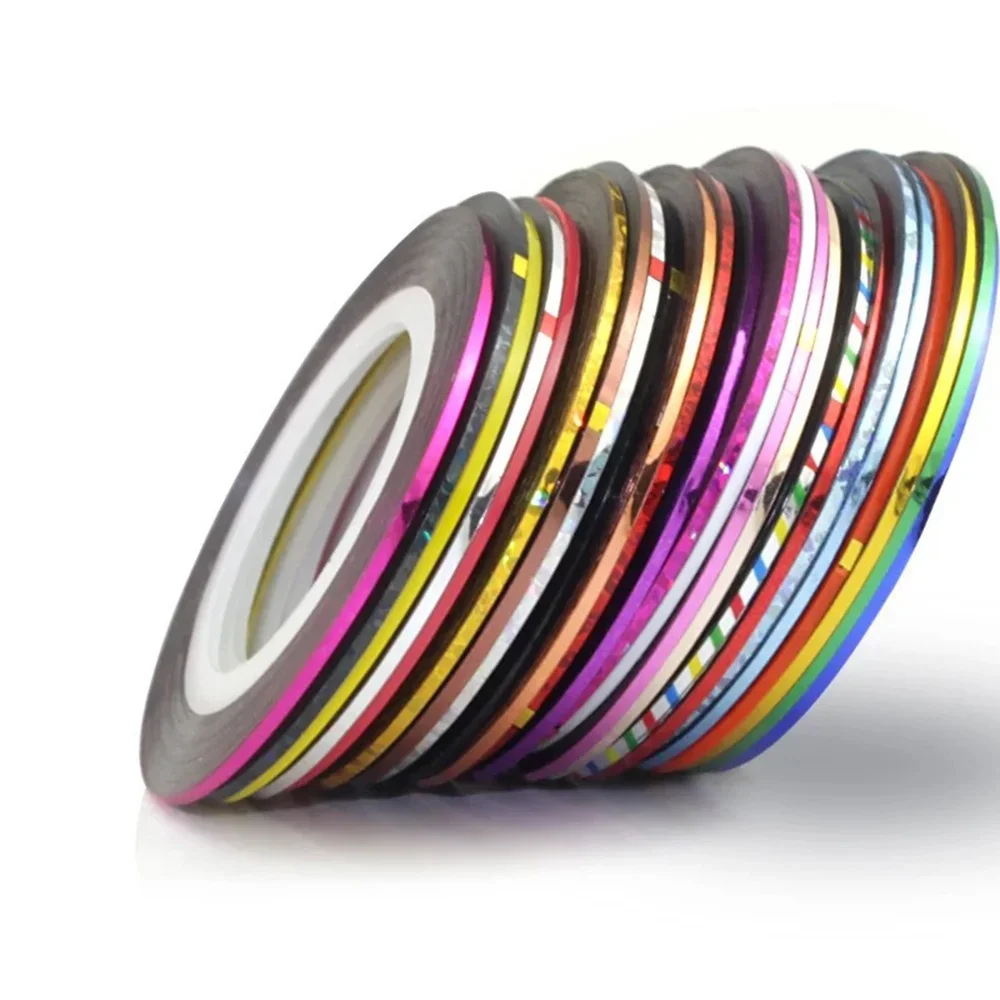 10 قطعة مختلط اللون مسمار Striping الشارات احباط نصائح الشريط DIY بها بنفسك ثلاثية الأبعاد مسمار الفن زينة مجموعة ملصقات رقائق الأظافر #5