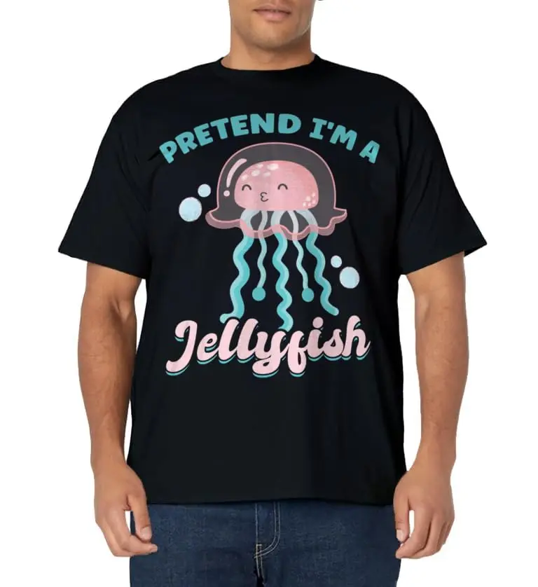 Pretend I'm A Jellyfish Classic Logo T Shirt and Stickers, Unisex Adult T Shirt Collection