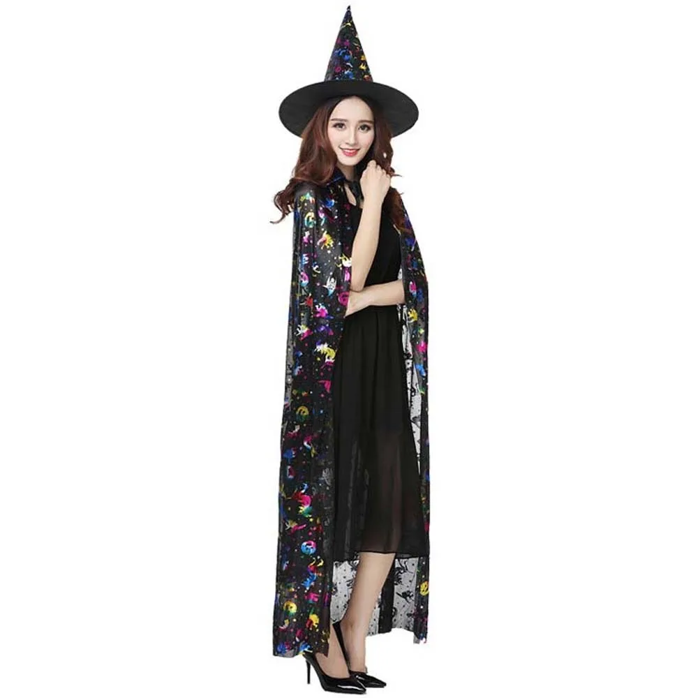 

Funny Performance Costumes Halloween Cloak Sets Pumpkin Witch Caps Scary Costumes Bat Hat Ghost Witch Clothes Unisex