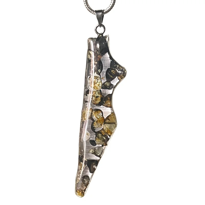3.7g Seymchan Olive Meteorite manual Pendant Olive Meteorite Natural Olive Meteorite Necklace Pendant Specimen Collection- LB131