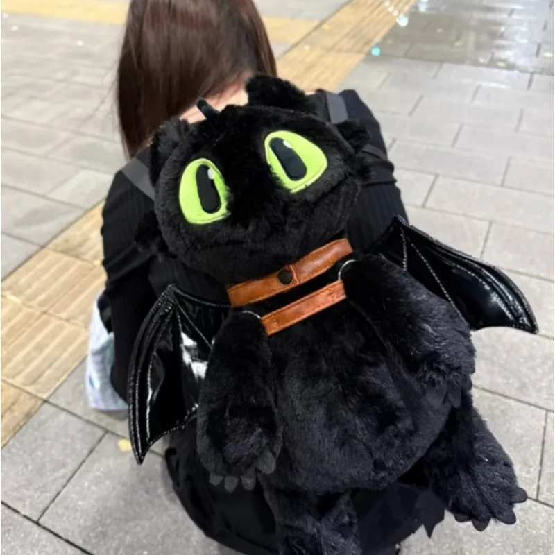 How To Train Your Dragon Cartoon Plush Backpack Fashion Soft Plush Schoolbag Casual Daily Commute Travel All-match Shoulder Bag