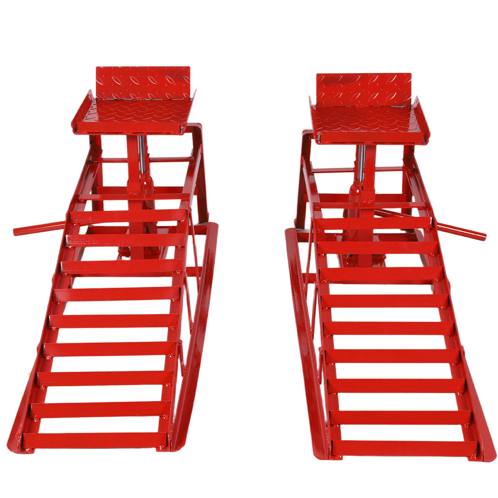 

2Pcs Garage Car Lift Hydraulic Ramps 5 Ton Capacity Portable & Adjustable Car Ramp for Routine Tire Replacement