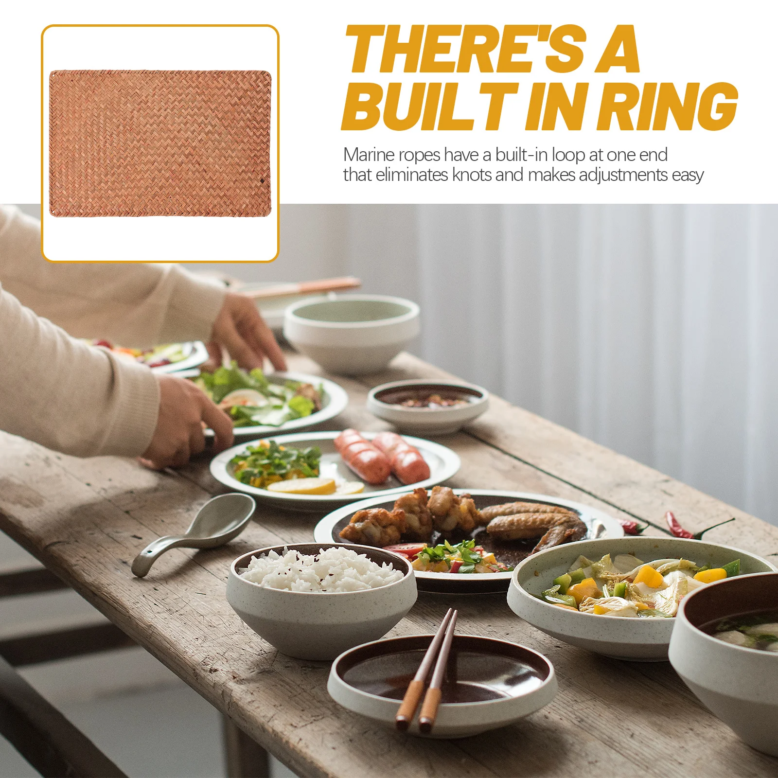 

Rustic Woven Placemat Heat Resistant Tea Cup Mat Handmade Decorative Table Mat for Kitchen Dining Rustic Woven Placemats
