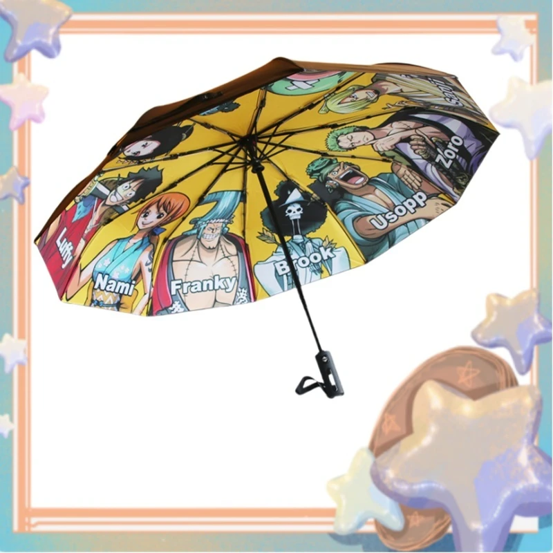 

Creative Anime Theme Umbrella Folding Sunscreen Rainproof Dual Use Umbrella Black Rubber Sun Umbrella Holiday Gift Accessories