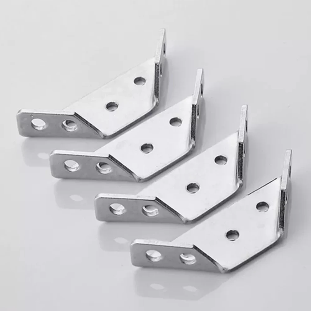 4PCS Stainless Steel Angle Corner Brackets Fasteners Protector Right Angle Corner Stand Supporting Furniture Hardware